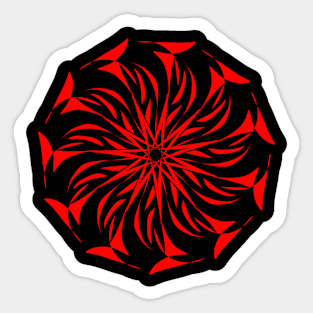 Red mandala art Sticker